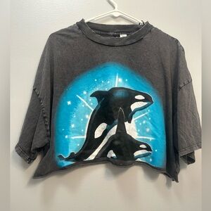 SOLD OUT 

H&M Women  Orca Graphic Tee - Gray and Blue